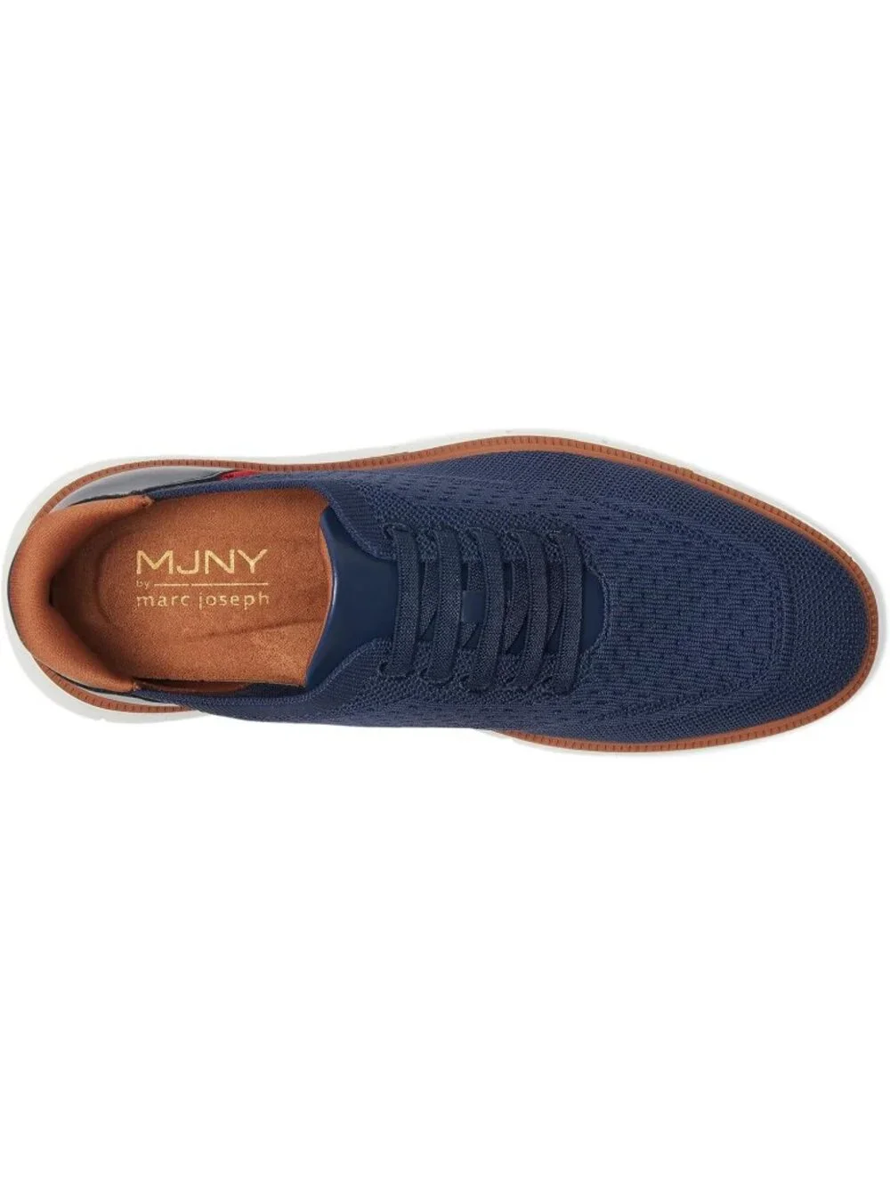 Marc Joseph Men's Navy Leather Slip On Round Toe Solid Comforts Oxfords Shoes